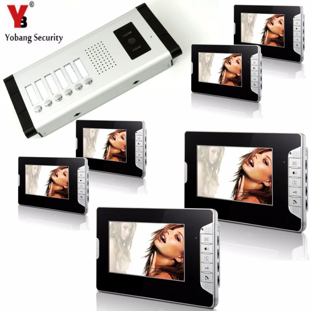 YobangSecurity 6 Units Apartment Video Intercom 7"Inch Monitor Video Doorbell DoorPhone Speakphone Intercom Home Security System
YobangSecurity 6 Units Apartment Video Intercom 7"Inch Monitor Video Doorbell DoorPhone Speakphone Intercom Home Security System