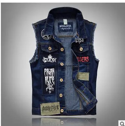 Men Pactwork Cowboy Vest Coats Single Breasted Turn Down Collar Plus Size Spring Autumn Jean Vest Plus Size Denim Waistcoat K94
Men Pactwork Cowboy Vest Coats Single Breasted Turn Down Collar Plus Size Spring Autumn Jean Vest Plus Size Denim Waistcoat K94