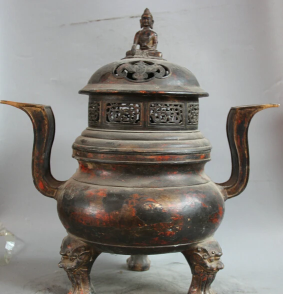 524 20" Tibet Dynasty palace Bronze lion Shakyamuni Buddha Incense Burner Censer Discount 35%
524 20" Tibet Dynasty palace Bronze lion Shakyamuni Buddha Incense Burner Censer Discount 35%