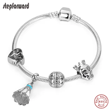STEP FORWARD 100% 925 Sterling Silver Skull King Badminton Forever Friend Love Charm Bracelet & Bangle Fashion Jewelry WLB019
STEP FORWARD 100% 925 Sterling Silver Skull King Badminton Forever Friend Love Charm Bracelet & Bangle Fashion Jewelry WLB019