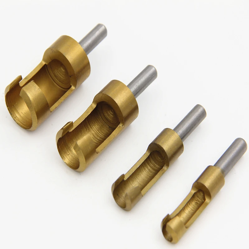 4pcs 6.3mm Round Shank Carbon Steel Wood Plug Cutter 6mm8mm13mm16mm Woodworker Wood Drilling Tennon Plug Hole Cutters Drill Bit
4pcs 6.3mm Round Shank Carbon Steel Wood Plug Cutter 6mm8mm13mm16mm Woodworker Wood Drilling Tennon Plug Hole Cutters Drill Bit