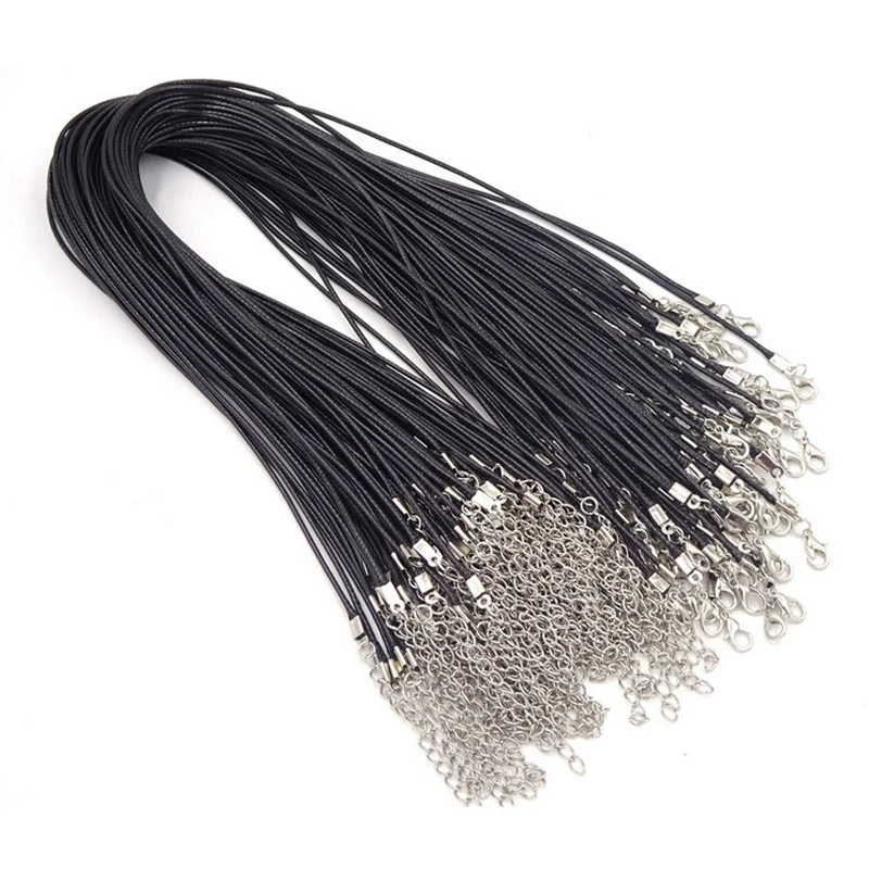 50PCS 45cm Black Leather Wax Rope Cord Necklace Chain DIY String Strap Rope Lobster Clasp Leather Jewelry Chain Accessory
50PCS 45cm Black Leather Wax Rope Cord Necklace Chain DIY String Strap Rope Lobster Clasp Leather Jewelry Chain Accessory