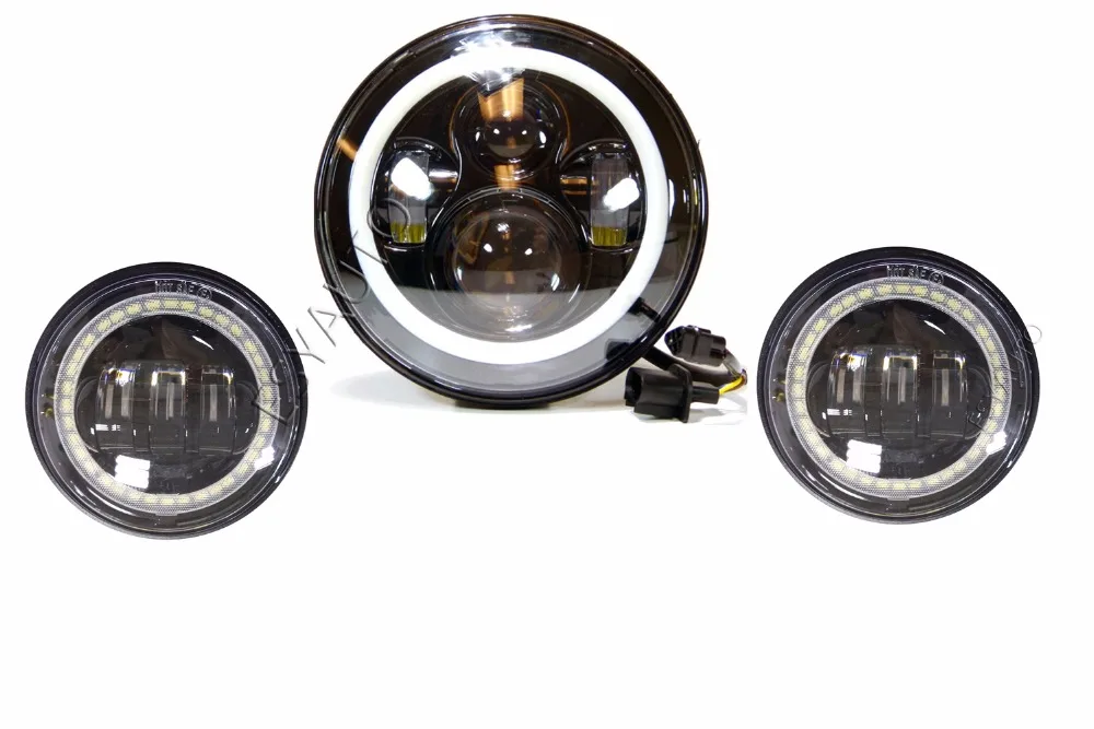 7" LED Round Headlight 40W White DRL + 2 PCS 4.5 Inch 30W Fog Lights with Red Demon Eyes Amber/White Halo
7" LED Round Headlight 40W White DRL + 2 PCS 4.5 Inch 30W Fog Lights with Red Demon Eyes Amber/White Halo