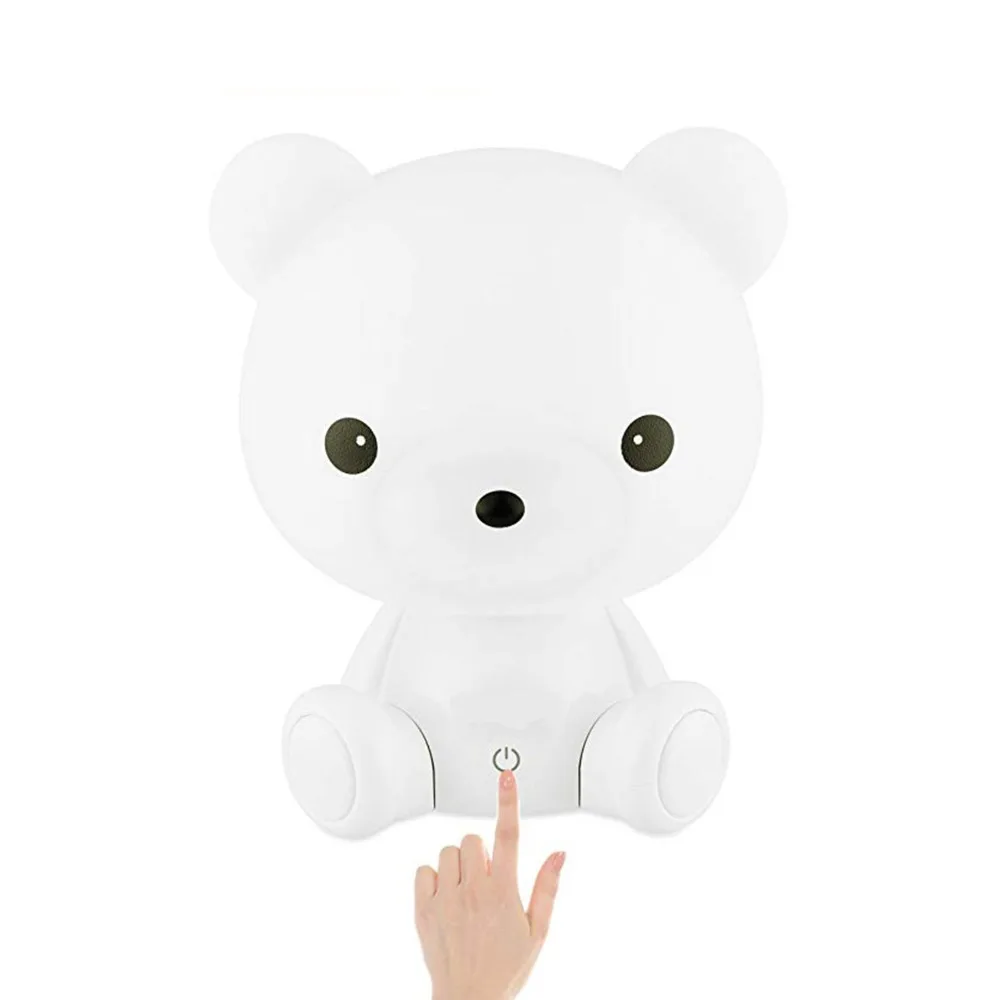 LED Night Light DC 5V USB Cable Power Touch Three-Shift dimming Cute White Bear Children's Bedroom Toys Atmosphere Lights kit
LED Night Light DC 5V USB Cable Power Touch Three-Shift dimming Cute White Bear Children's Bedroom Toys Atmosphere Lights kit