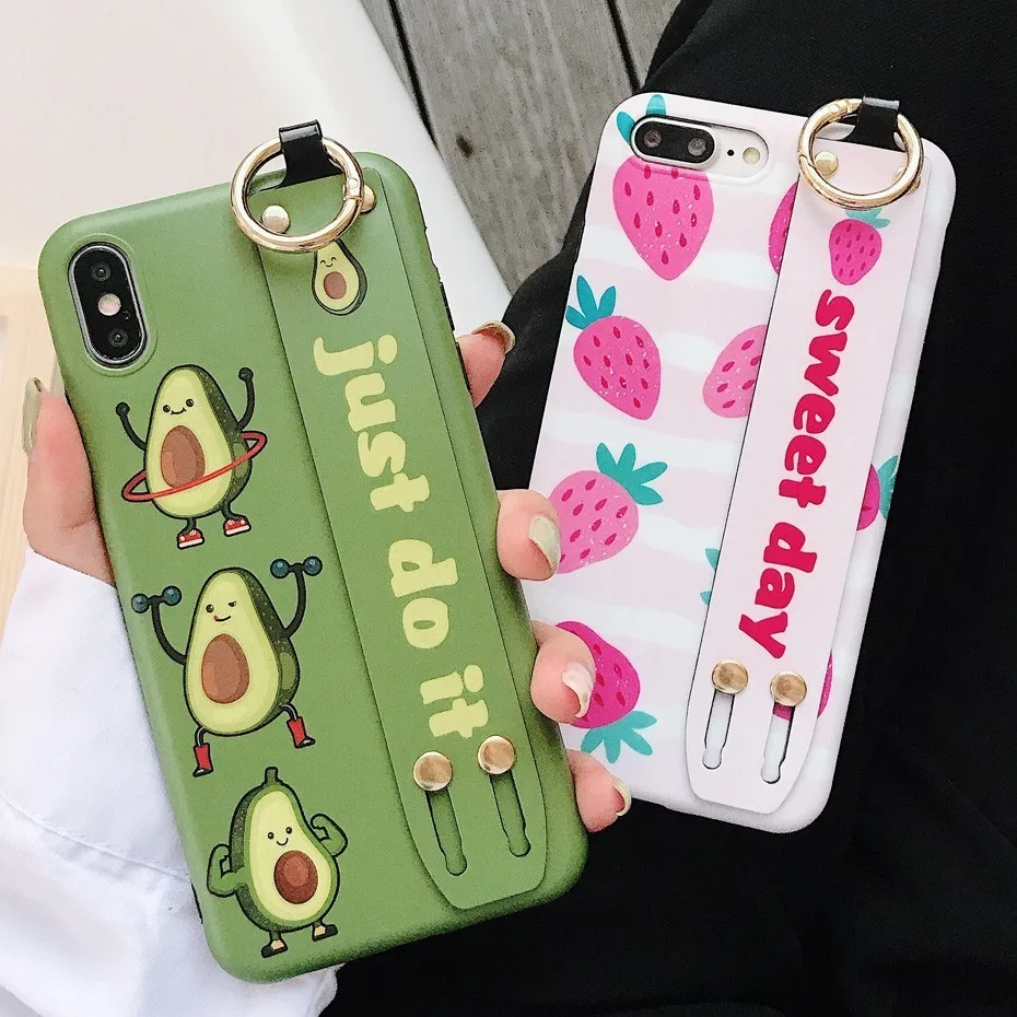 Fruit Avocado Strawberry Case for iPhone 7 8 6S 6 Plus Cute Soft Cases Luxury Wrist Strap Phone Cover for iPhone XR XS Max X
Fruit Avocado Strawberry Case for iPhone 7 8 6S 6 Plus Cute Soft Cases Luxury Wrist Strap Phone Cover for iPhone XR XS Max X