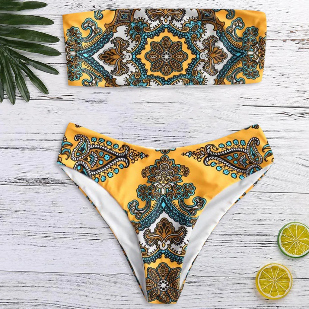 Womail Women's Vintage Floral Bikini Set 2019 New Printed Strapless Tankini Beach Female suit Hot Sale I300511 
Womail Women's Vintage Floral Bikini Set 2019 New Printed Strapless Tankini Beach Female suit Hot Sale I300511