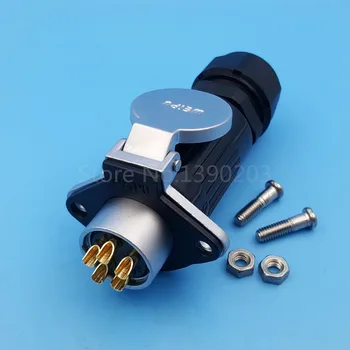 

1Set WP20 5Pin Waterproof Chassis Panel Mount Aviation Plug Cable Connector Plug + Socket 30A/500V