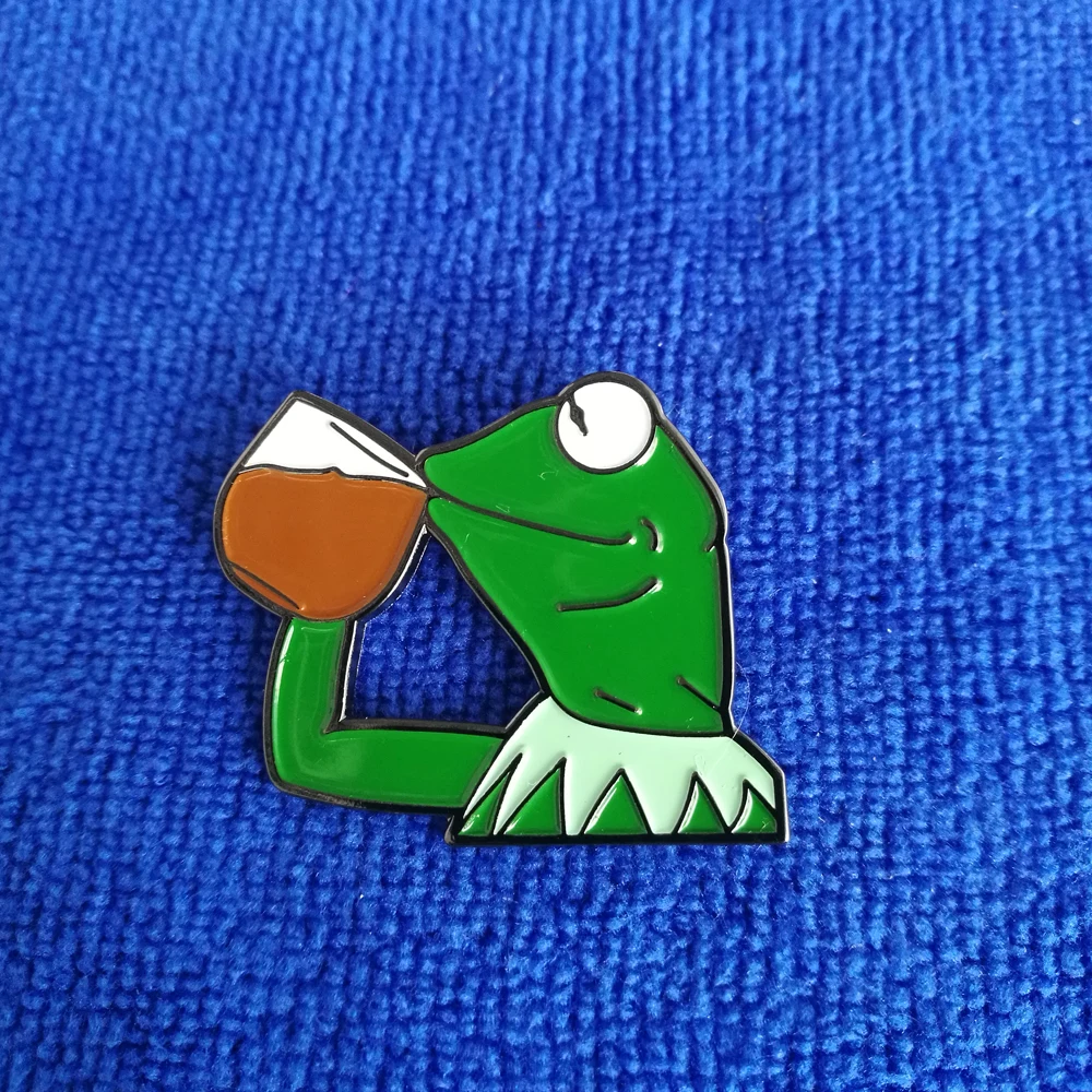 

Kermit Enamel Lapel Pin Button Cute Soft Enamel Pin Internet Meme