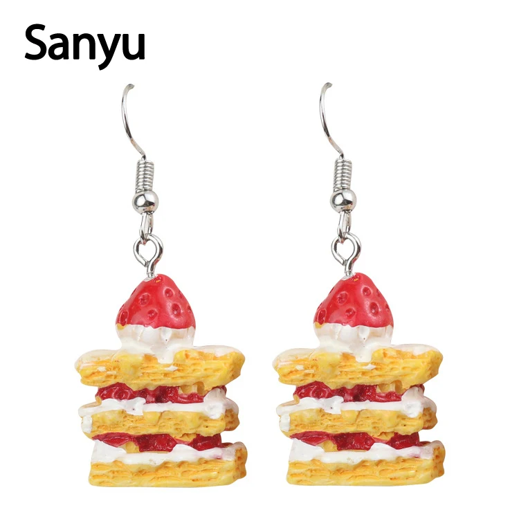 Lovely Strawberry Crepe Cake Drop Earrings for Women Girl Handmade Fashion Food Fun Earrings Long Tassel Brincos Funny Jewelry
Lovely Strawberry Crepe Cake Drop Earrings for Women Girl Handmade Fashion Food Fun Earrings Long Tassel Brincos Funny Jewelry