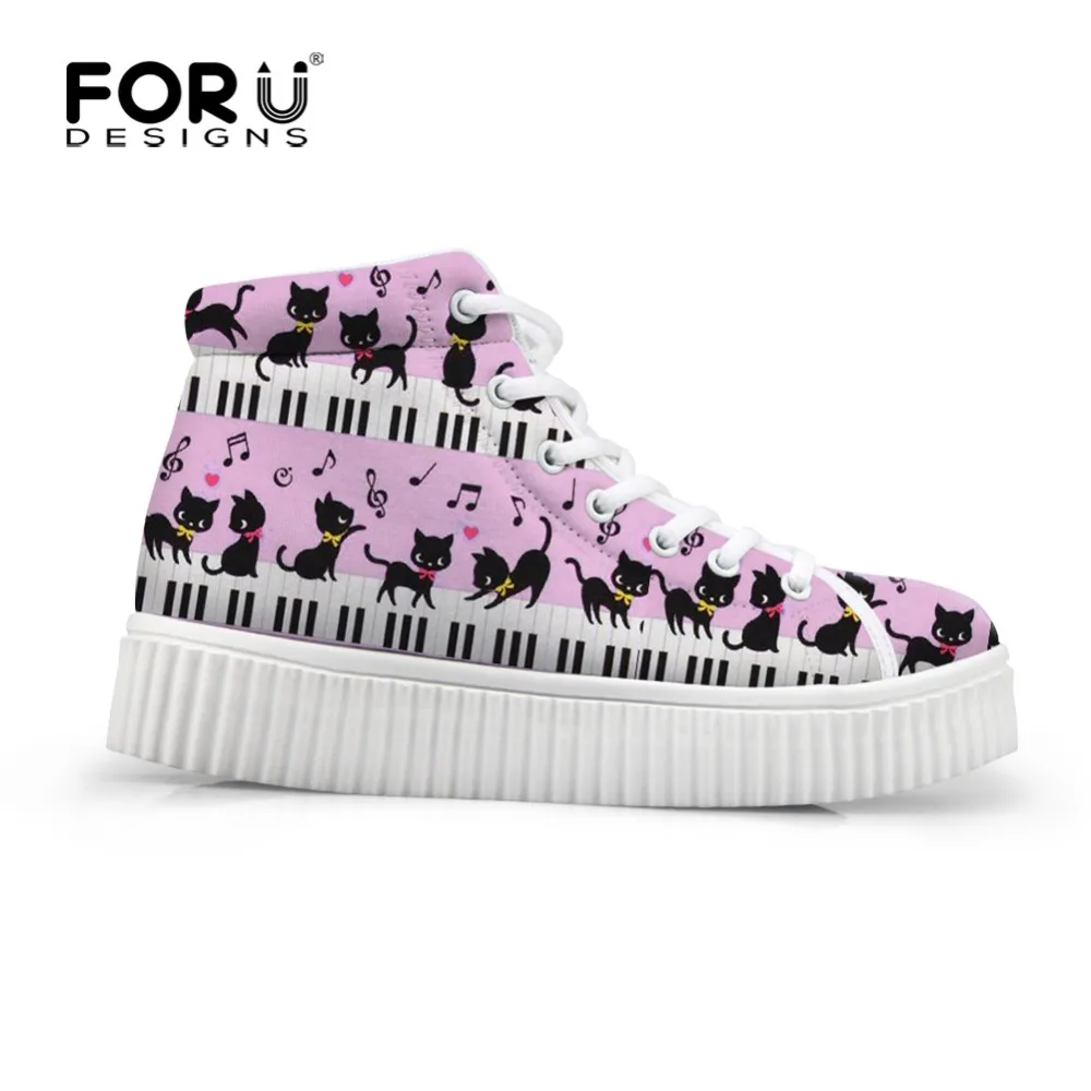 FORUDESIGNS Cat with Piano Music Note Autumn High Top Height Increasing Women Flats Shoes Casual Platform Creepers Shoes Woman
FORUDESIGNS Cat with Piano Music Note Autumn High Top Height Increasing Women Flats Shoes Casual Platform Creepers Shoes Woman