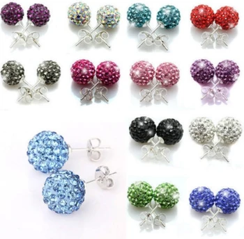 20pair/lot 10mm disco ball bead mixed white multicolor stainless steel Crystal Beads stud earrings silver plated l2424
20pair/lot 10mm disco ball bead mixed white multicolor stainless steel Crystal Beads stud earrings silver plated l2424