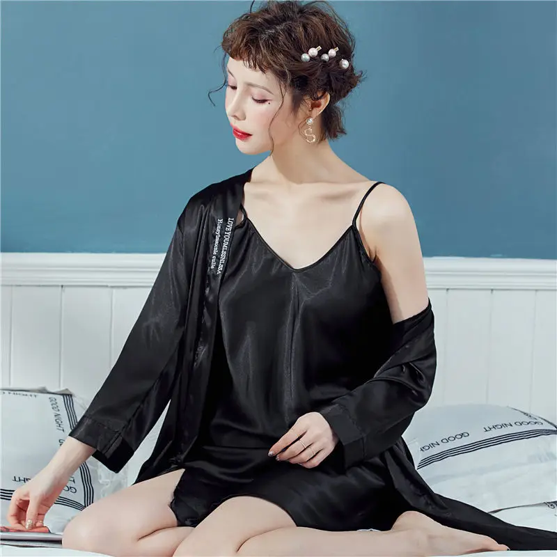 Women lounge set nightgown nightdress 2pcs sexy casual lace stitching sleepwear nuisette femme de nuit sexy satin pyjama dress
Women lounge set nightgown nightdress 2pcs sexy casual lace stitching sleepwear nuisette femme de nuit sexy satin pyjama dress