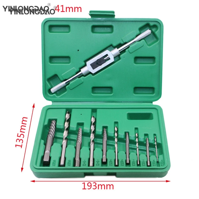 11pcs/Set Screw Extractor Drill Bit Damaged Broken Screw Bolt Stud Remover Tool Kit Adjustable Tap Die Wrench
11pcs/Set Screw Extractor Drill Bit Damaged Broken Screw Bolt Stud Remover Tool Kit Adjustable Tap Die Wrench