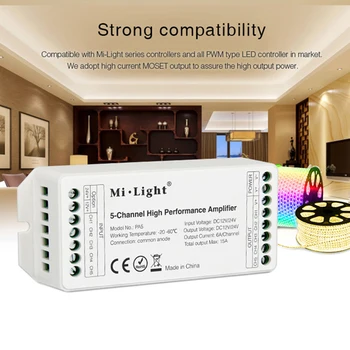 milight PA5 15A 5-Channel High Performance Amplifier Series Controller And all Type Led Controller DC12 24V
milight PA5 15A 5-Channel High Performance Amplifier Series Controller And all Type Led Controller DC12 24V