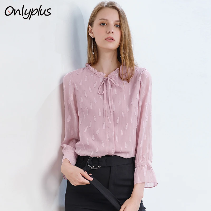 Onlyplus Chiffon Blouse Long Sleeve Embroidery Flower burning Loose Casual Pink Blouse Women Shirts Female Bow Autumn Blusa
Onlyplus Chiffon Blouse Long Sleeve Embroidery Flower burning Loose Casual Pink Blouse Women Shirts Female Bow Autumn Blusa