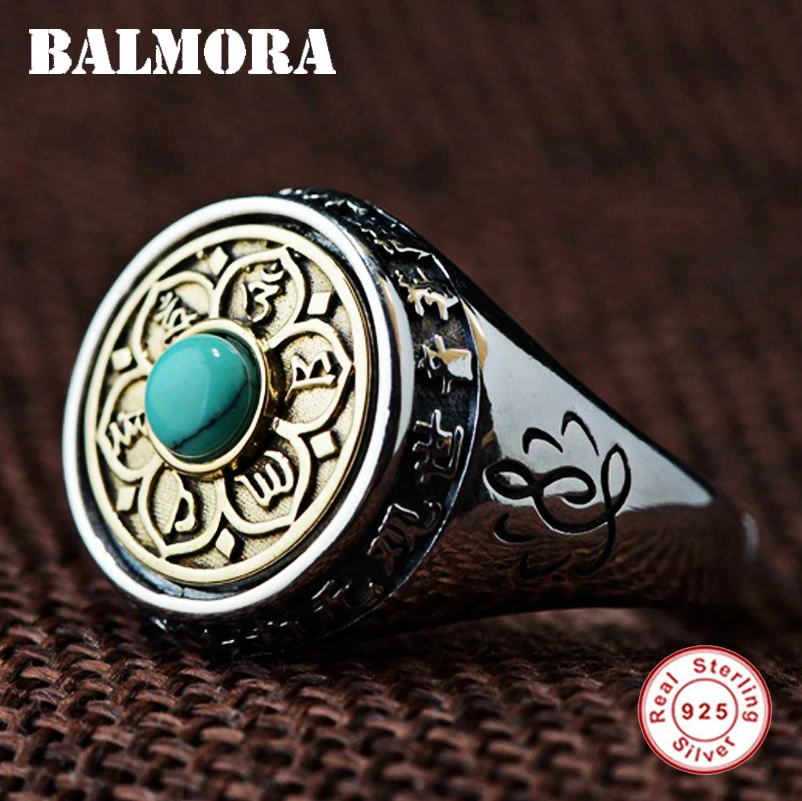 BALMORA 100% Real 925 Sterling Silver Buddhistic Six Word's Sutra Rotated Rings for Women Men Gift Religious Jewelry SY22224 
BALMORA 100% Real 925 Sterling Silver Buddhistic Six Word's Sutra Rotated Rings for Women Men Gift Religious Jewelry SY22224