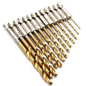 13pcs/lot 1/4 Hex Shank 1.5-6.5mm drill HSS High Speed Steel Titanium Coated Drill Bit Set Twist drill bit diagnostic tool
13pcs/lot 1/4 Hex Shank 1.5-6.5mm drill HSS High Speed Steel Titanium Coated Drill Bit Set Twist drill bit diagnostic tool