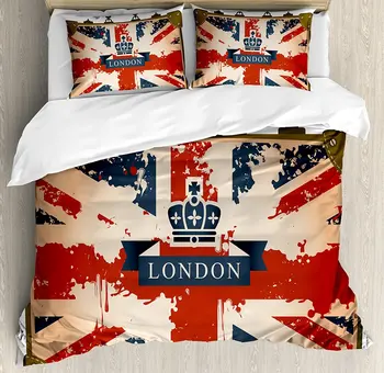 Union Jack Duvet Cover Set Vintage Travel Suitcase with British Flag London Ribbon and Crown Image Decorative Bedding Set
Union Jack Duvet Cover Set Vintage Travel Suitcase with British Flag London Ribbon and Crown Image Decorative Bedding Set