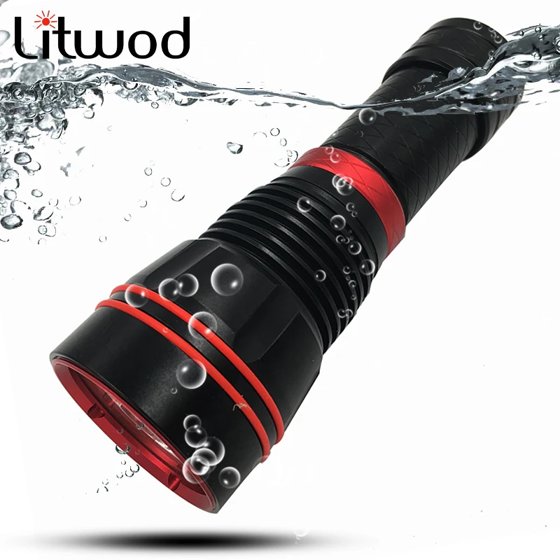 

Litwod Z20D78 Diving LED Flashlight XM-L2 Underwater 150M Waterproof LED Diving Flashlight 26650 Battery run time 15 hours