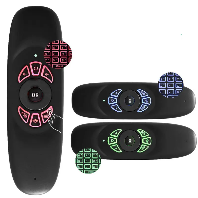 7 color Backlit C120 English Russian Layout 2.4Ghz 6 Gyro air mouse remote control mini Keyboard for Android Smart TV Box
7 color Backlit C120 English Russian Layout 2.4Ghz 6 Gyro air mouse remote control mini Keyboard for Android Smart TV Box