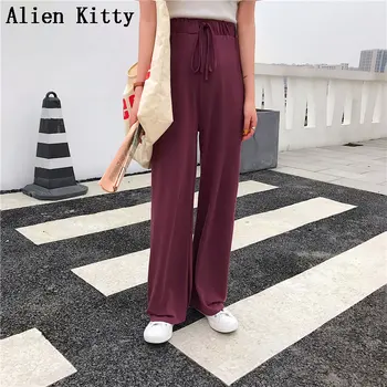 Alien Kitty Summer 2019 Thin Casual Loose High Waist Fresh Elastic Drawstring All Match Women Flat Free Vintage Wide Leg Pants
Alien Kitty Summer 2019 Thin Casual Loose High Waist Fresh Elastic Drawstring All Match Women Flat Free Vintage Wide Leg Pants