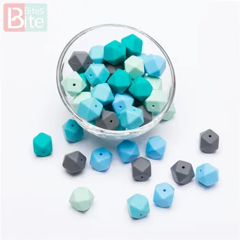 

Bite Bites 10pc Hexagon Silicone Beads 17mm Teething Pacifier Chain Tiny Things BPA Free Food Grade Silicone Bead Baby Teether