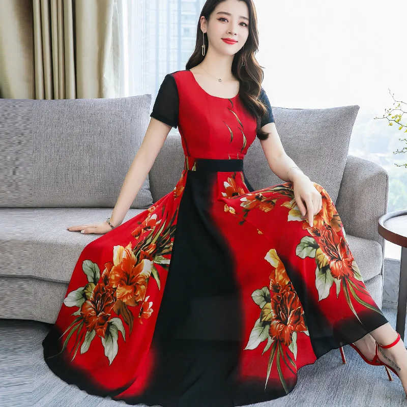 

2019 New Summer Women Casual O-neck Short Sleeve Bohemia Printed Maxi Party Beach Dress Sundress Vestidos De Fiesta Plus Size