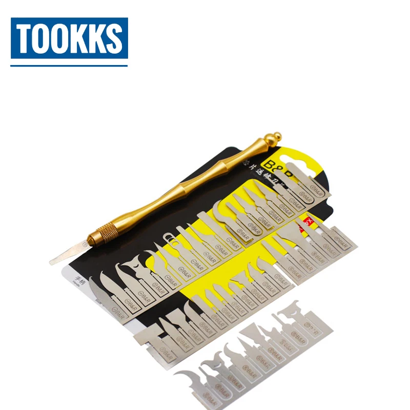 High Precision 43 in 1 iPhone Chips Remove Knifekit Set with 43 pcs Blades for Motherboard CPU Repair Hand Tool Set
High Precision 43 in 1 iPhone Chips Remove Knifekit Set with 43 pcs Blades for Motherboard CPU Repair Hand Tool Set