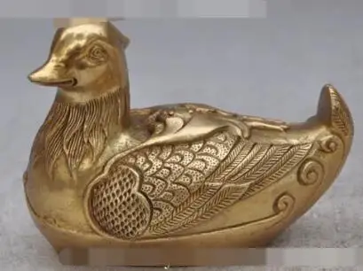 S3332 China Folk bronze Copper Animal mandarin duck aix galericulata good luck Statue
S3332 China Folk bronze Copper Animal mandarin duck aix galericulata good luck Statue