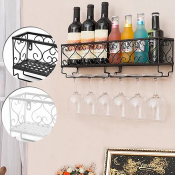Wall Mounted Iron Wine Rack Bottle Champagne Glass Holder Shelves Bar Accessory
Wall Mounted Iron Wine Rack Bottle Champagne Glass Holder Shelves Bar Accessory