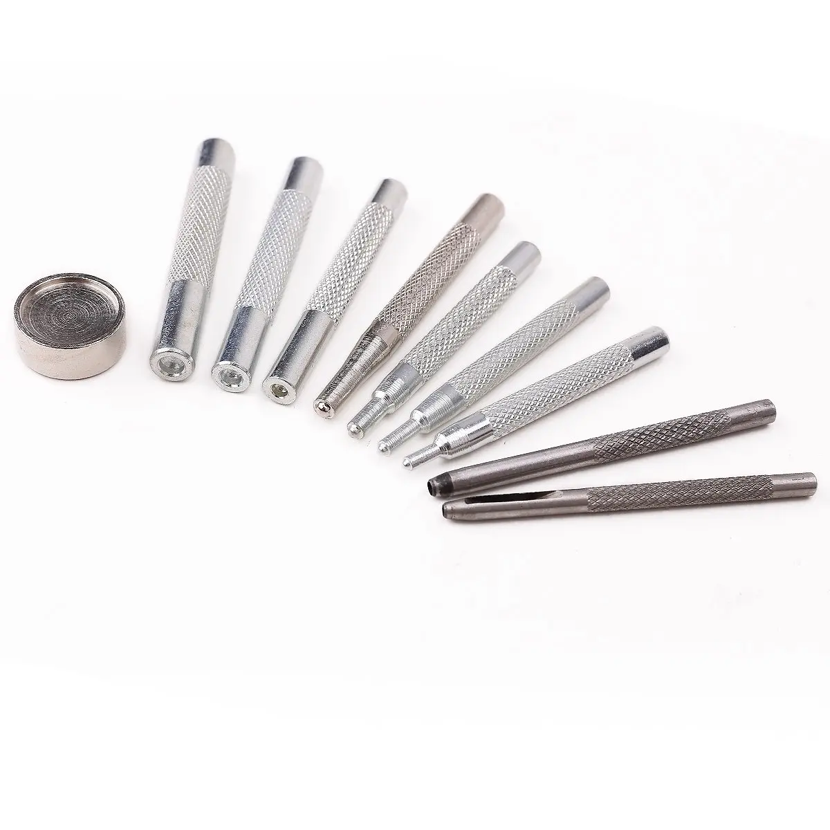 100% Good 10Pcs Of Tool Set 10 / 12.5 / 15/17mm Leather Handbags Metal Fix Snap Tool DIY Working Fix Snap Button Tools Hand Tool
100% Good 10Pcs Of Tool Set 10 / 12.5 / 15/17mm Leather Handbags Metal Fix Snap Tool DIY Working Fix Snap Button Tools Hand Tool