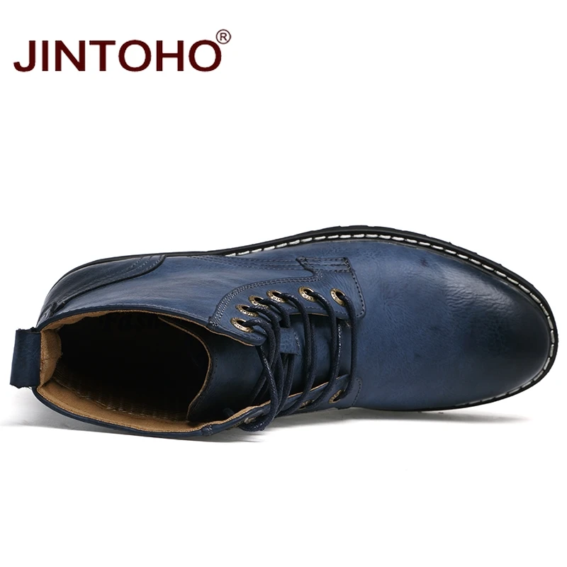 JINTOHO Мужская зимняя обувь модные мужские зимние ботинки остроносые до середины