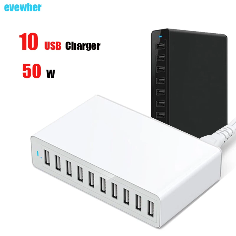 PowerPort 10 USB Зарядное устройство 2A PowerIQ телефон 50 W 5 V/10A быстрая мультизарядная