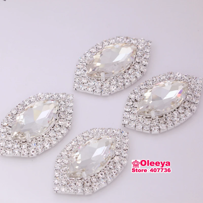 K419 High Quality Sewing On Rhinestone Applique Marquise Navette 3x5cm 1pcs Silver Base Clear Crystal DIY Wedding Dress Y3588
K419 High Quality Sewing On Rhinestone Applique Marquise Navette 3x5cm 1pcs Silver Base Clear Crystal DIY Wedding Dress Y3588