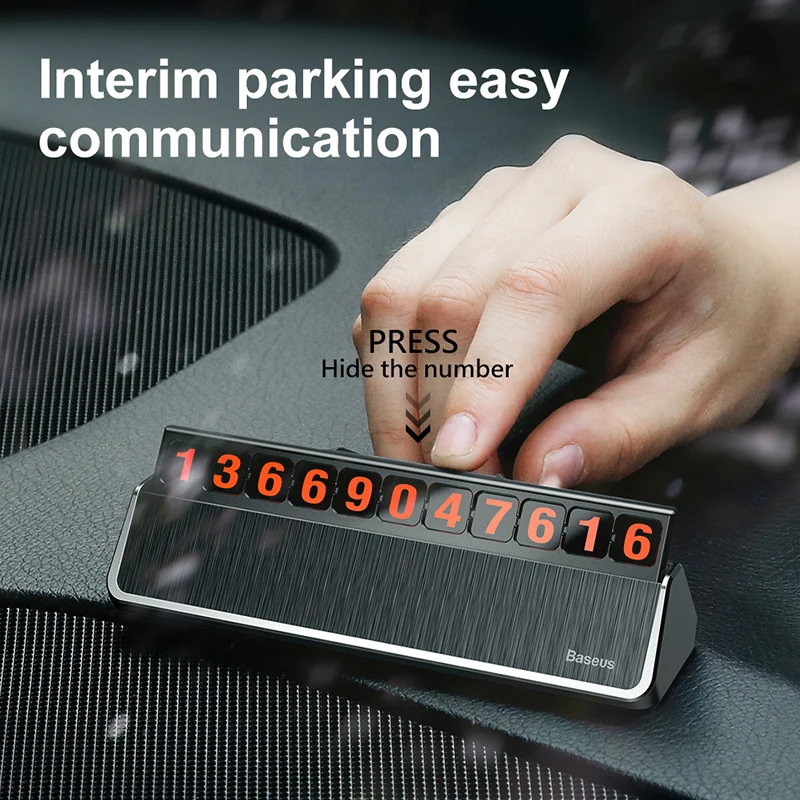 BASEUS Brand Temporary Parking Number Card Interim Car Phone Number Plate Accessories Press to Hide Design, Clear in Nighttime
BASEUS Brand Temporary Parking Number Card Interim Car Phone Number Plate Accessories Press to Hide Design, Clear in Nighttime