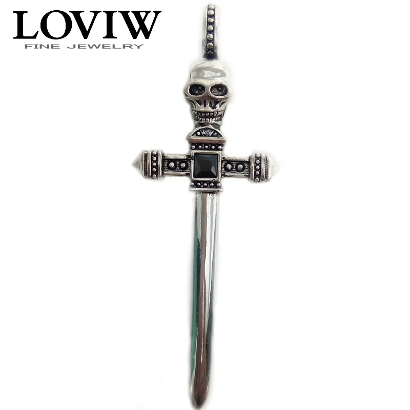 Pendant skull Sword 925 Sterling Silver Men's Fashion Jewelry European thomas sabor Style Cool Classic Pendant Fit Link Necklace
Pendant skull Sword 925 Sterling Silver Men's Fashion Jewelry European thomas sabor Style Cool Classic Pendant Fit Link Necklace