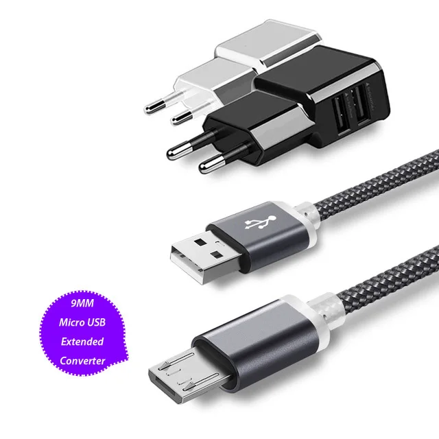 9mm Extra Long Micro USB Charging Cable For Oukitel K10000/K3/C8 Blackview A7/A20/BV6000 Leagoo Kiicaa Power Charger Adapter
9mm Extra Long Micro USB Charging Cable For Oukitel K10000/K3/C8 Blackview A7/A20/BV6000 Leagoo Kiicaa Power Charger Adapter