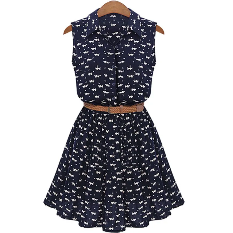 Women Summer dress Recommended spot hot new fall printing lapel sleeveless wonderful mini dresses vestidos free belt KS050
Women Summer dress Recommended spot hot new fall printing lapel sleeveless wonderful mini dresses vestidos free belt KS050