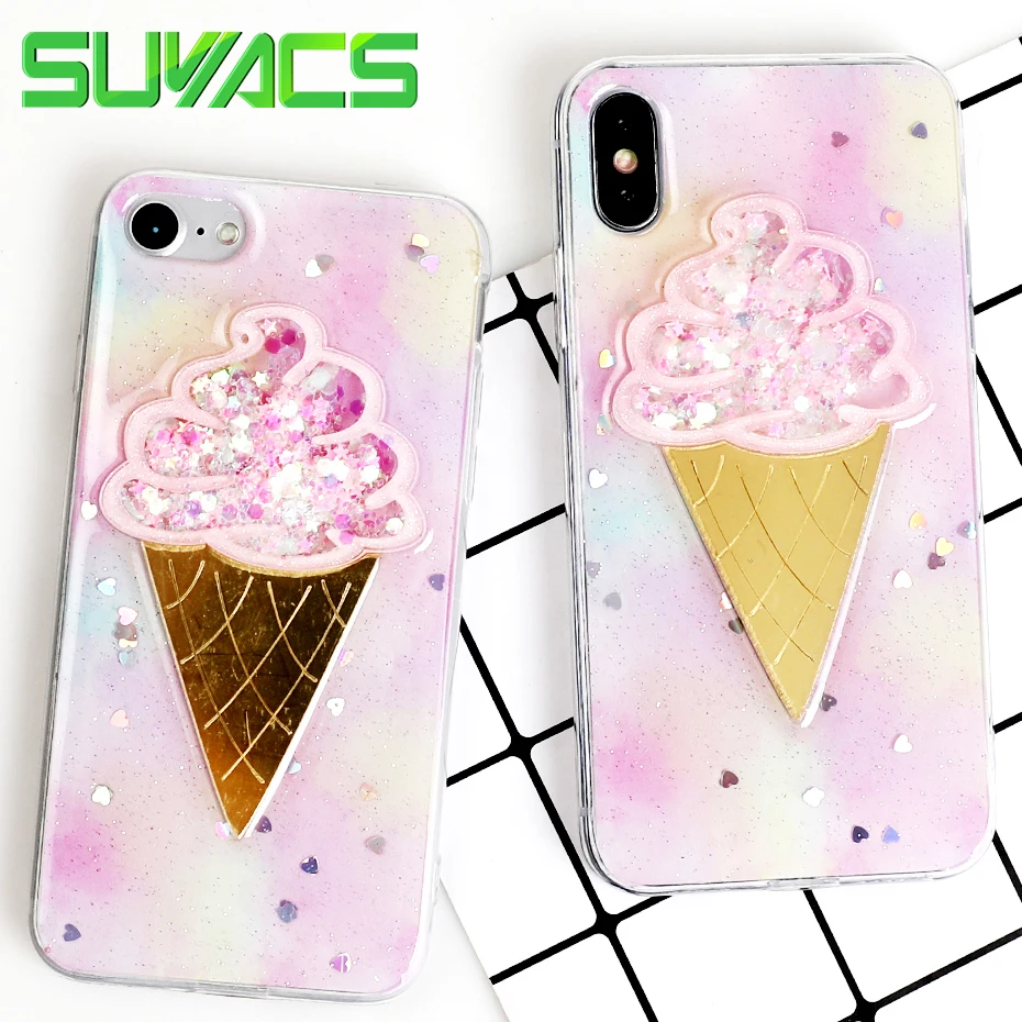 SUYACS Glossy Phone Case For iPhone 6 6S 7 8 Plus X 3D Epoxy Gradient Ice-cream Glitter Soft TPU Graphic Phone Cases Cover Bag
SUYACS Glossy Phone Case For iPhone 6 6S 7 8 Plus X 3D Epoxy Gradient Ice-cream Glitter Soft TPU Graphic Phone Cases Cover Bag