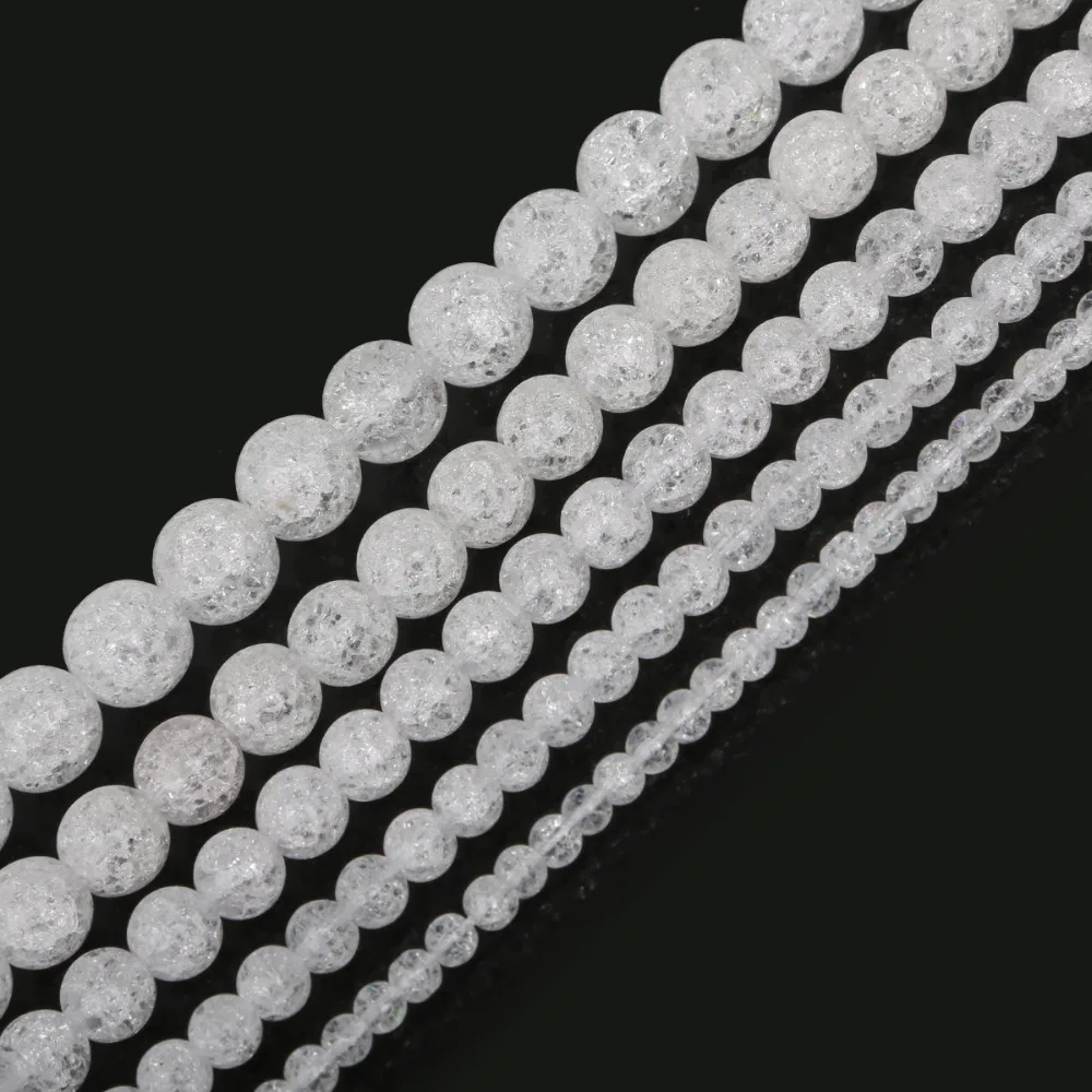 Hot 4/6/8/10/12mm Natural White Glass Cracked Crystal Round Loose Spacer Beads for Necklace Bracelet DIY Charm Jewelry Making
Hot 4/6/8/10/12mm Natural White Glass Cracked Crystal Round Loose Spacer Beads for Necklace Bracelet DIY Charm Jewelry Making