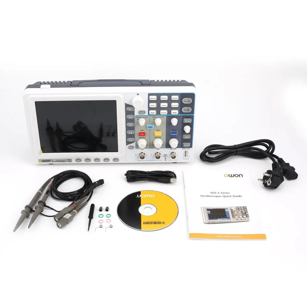 Owon SDS5052EV Digital Storage Oscilloscope 50MHz 2+1 Channels Record USB Waveform Generator Logic Analyzer Spectrum
Owon SDS5052EV Digital Storage Oscilloscope 50MHz 2+1 Channels Record USB Waveform Generator Logic Analyzer Spectrum