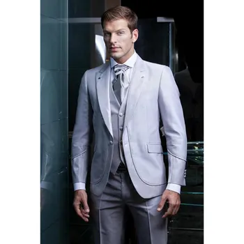 Shiny silver grey tuxedos 2017 Hot Sale One Button Tuxedos Wedding Groomsman Suit Bridal GroomBest Mens Suits 3 Pieces A053
Shiny silver grey tuxedos 2017 Hot Sale One Button Tuxedos Wedding Groomsman Suit Bridal GroomBest Mens Suits 3 Pieces A053