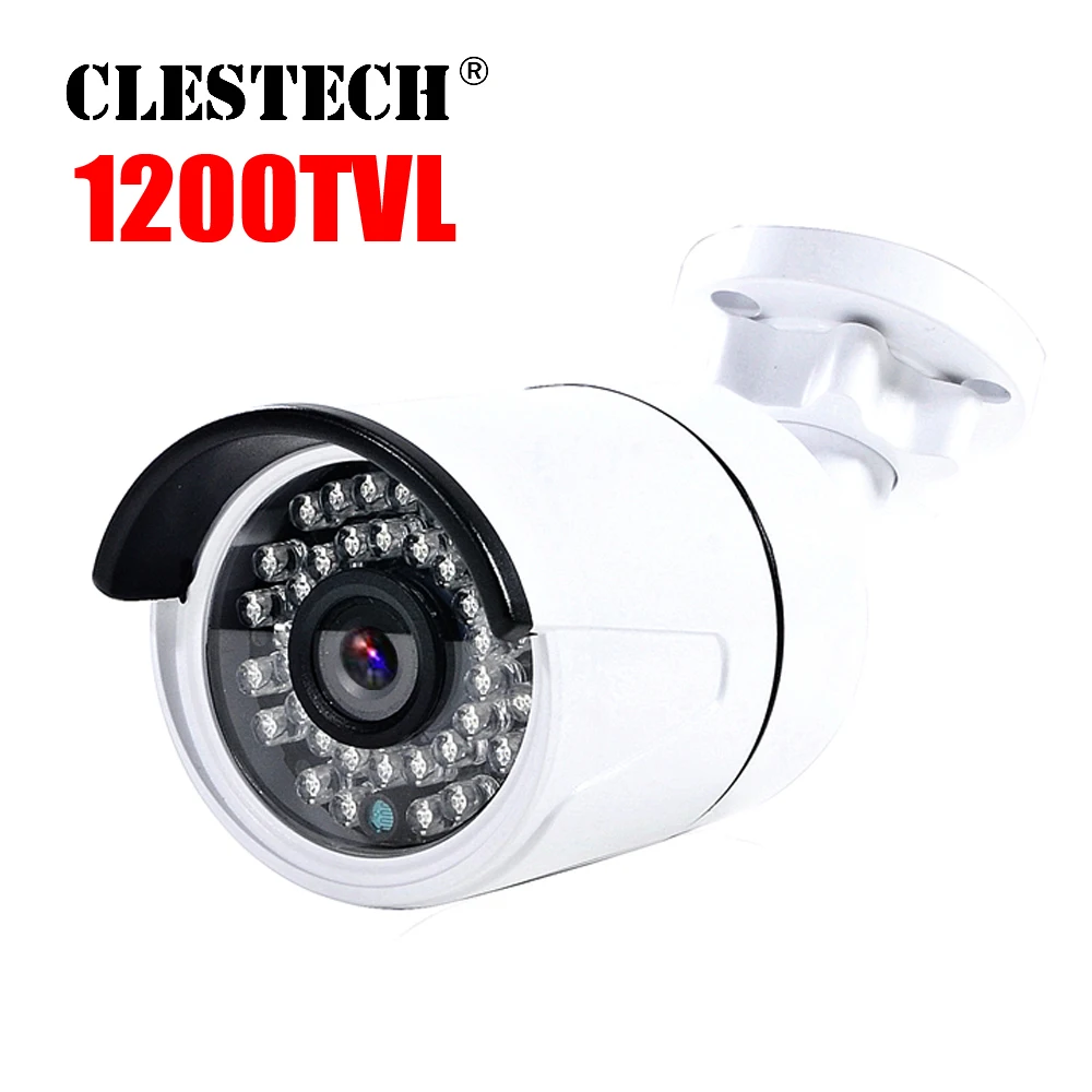 

1200TVL Cmos Hd Cctv Camera in/Outdoor Waterproof ip66 IR-CUT 36Led Night Vision Video monitoring security vidicon have bracket