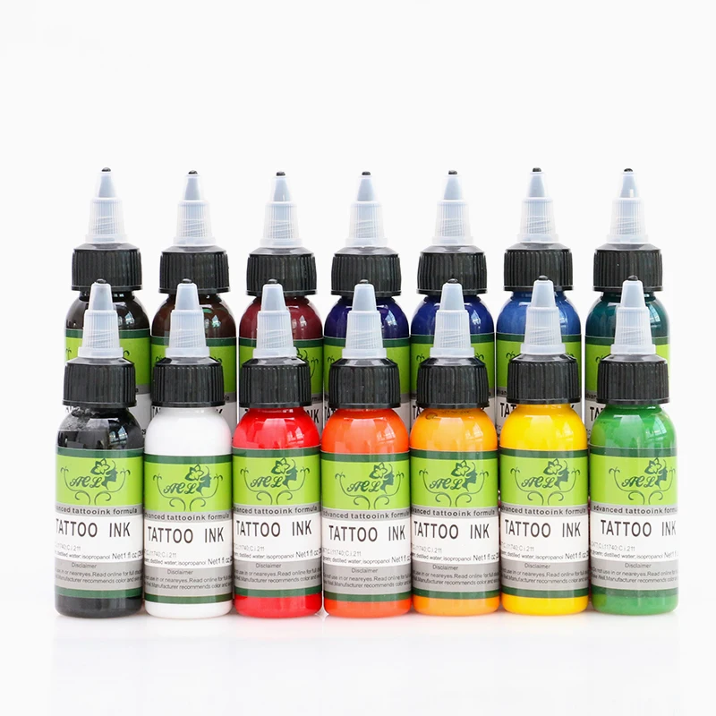 Wholesale-New Arrival 30ML / Bottle 14 Colors Long Lasting Tattoo Ink Fast Pigment Kit Tattoo Inks Set Art Tools High Quality
Wholesale-New Arrival 30ML / Bottle 14 Colors Long Lasting Tattoo Ink Fast Pigment Kit Tattoo Inks Set Art Tools High Quality