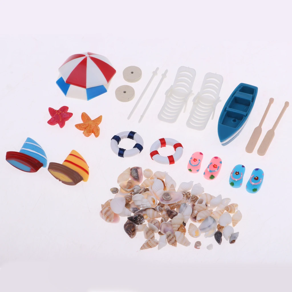 Miniature Deck Chair Beach Umbrella Boat Shell Kits for Dollhouse Life Scenes Decoration Aquarium Decor Accessory Miniature Deck Chair Beach Umbrella Boat Shell Kits for Dollhouse Life Scenes Decoration Aquarium Decor Accessory