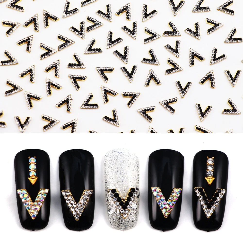 5pcs Metal V Letter Design Nail Studs Manicure DIY Triangle Arrow Diamond Decoraciones Para Unas Alloy Rhinestones for Nails
5pcs Metal V Letter Design Nail Studs Manicure DIY Triangle Arrow Diamond Decoraciones Para Unas Alloy Rhinestones for Nails