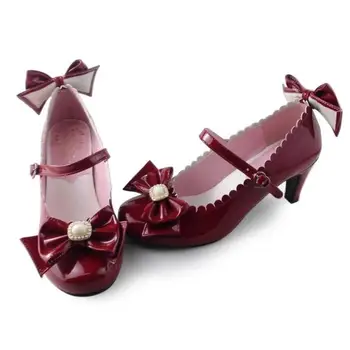 Sweet Bows Crossed Straps Matte Lolita Shoes Women Classic 6.3cm Heel Cosplay Shoes Japanese Style Wine
Sweet Bows Crossed Straps Matte Lolita Shoes Women Classic 6.3cm Heel Cosplay Shoes Japanese Style Wine