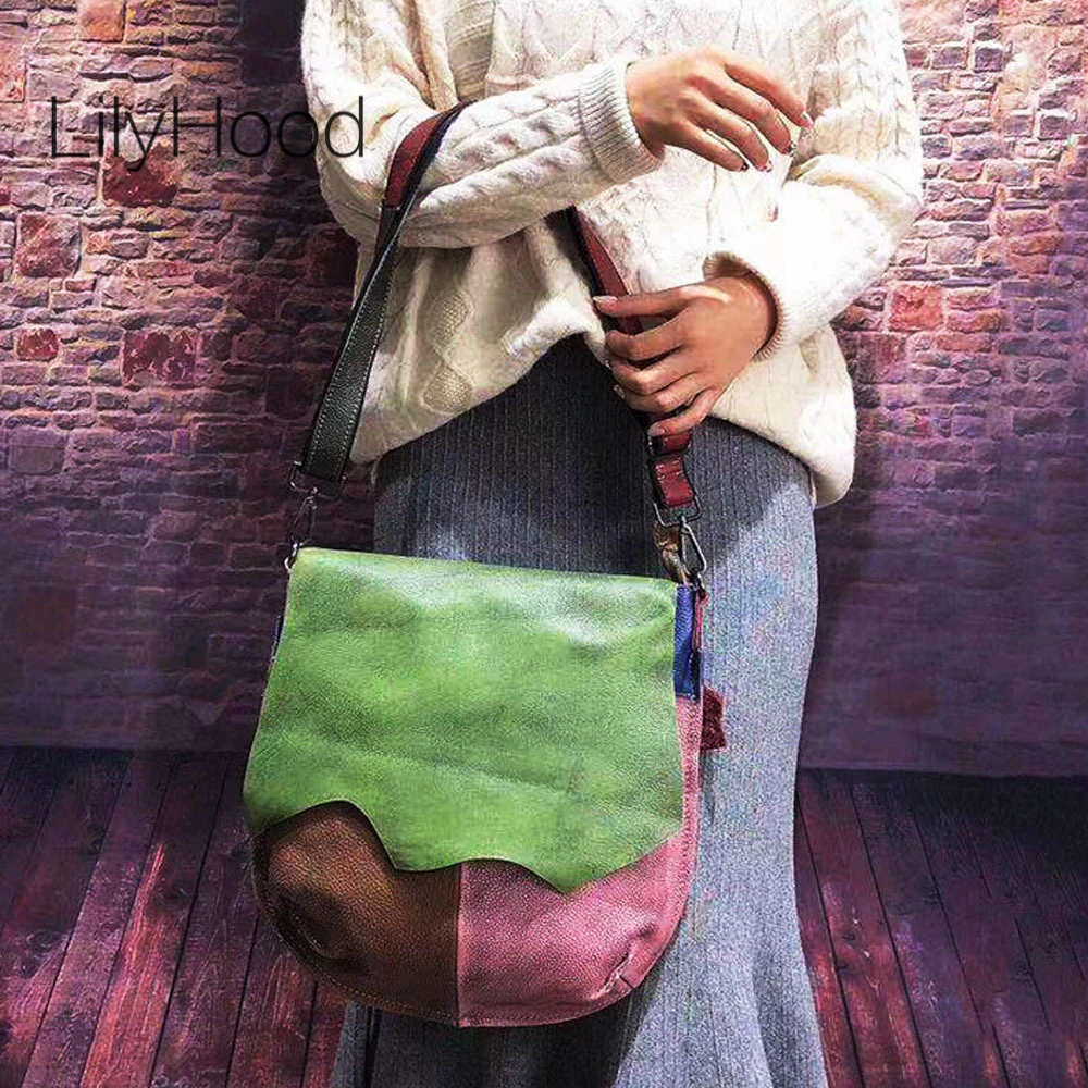 Cowhide Brushed Off Leather Messenger Bag Women Patchwork Vintage Genuine Leather Handbag Female Retro Leather Shoulder Bag
Cowhide Brushed Off Leather Messenger Bag Women Patchwork Vintage Genuine Leather Handbag Female Retro Leather Shoulder Bag