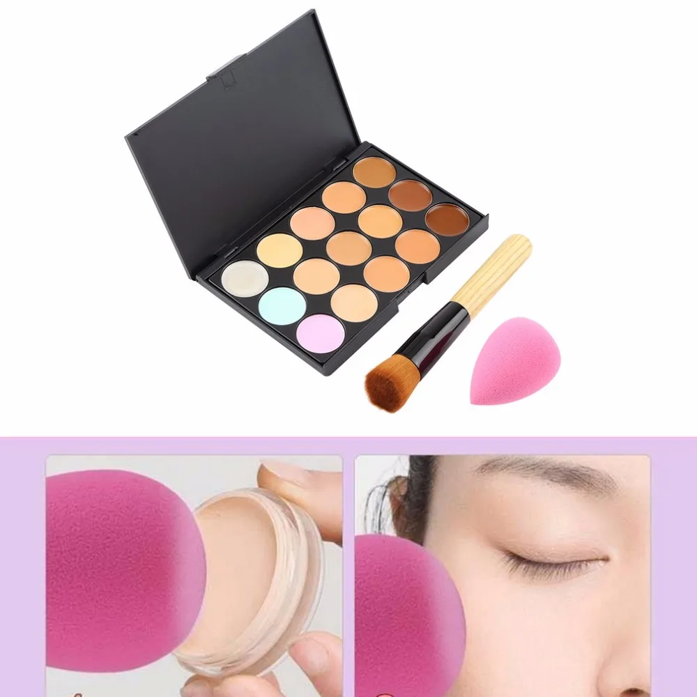 15 Color Pro Concealer Face Primer Cream Contour Palette Makeup Base Corrector Palette + Sponge Puff + Powder Brush Tool
15 Color Pro Concealer Face Primer Cream Contour Palette Makeup Base Corrector Palette + Sponge Puff + Powder Brush Tool