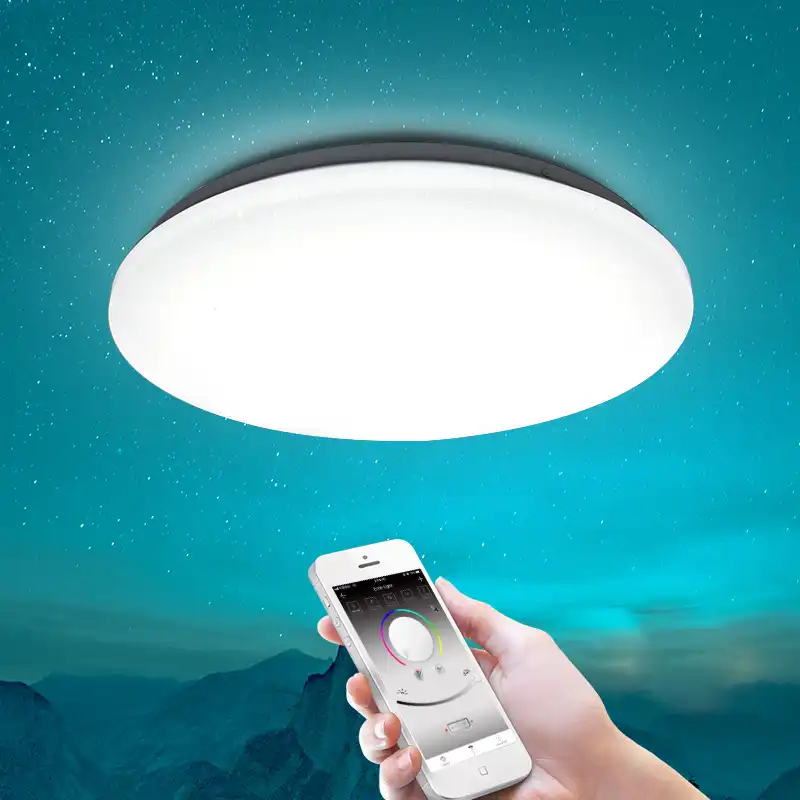 Modern Led Ceiling Light 25w Rgb Smart Remote Control Dimmable